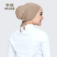 Rayon Elastic Drawstring Ethnic Headscarf Base Hat Solid Color Adjustable Small Hat Tube Hat Ethnic 