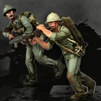 1/35 Scale Unpainted Vietnamese soldiers Resin Figure Garage Kit 2 Figures