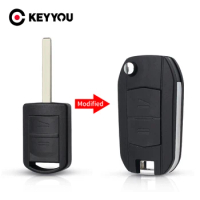 KEYYOU Modified Flip Remote Car Key Shell Case Cover For Opel Vauxhall Corsa C Combo Tigra Meriva Agila 2 Buttons HU100 Blade
