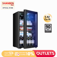 SHANBEN 4.23 cu.ft.household ice bar fresh-keeping cabinet, refrigerated constant temperature wine cabinet, household ho living room clear glass single-door small refrigerator, small fresh-keeping cabinet dormitory  refrigerator