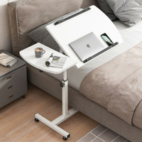 【AOTTO】床邊沙發可升降移動旋轉雙桌面電腦桌懶人桌(邊桌 筆電桌 升降桌 小茶几)