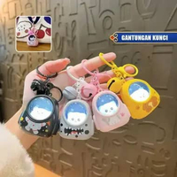 SK-C1372 Gantungan Kunci Lampu Backpack Cat Astronot / Keychain With Night Lamp Karakter / Gantungan