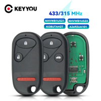 KEYYOU Car Key 3/4 Buttons Remote Control Key Fob 315/433MHz For Honda Civic 2001 -2005 Accord Acura TL 1998-2003 CR-V 1997-2001