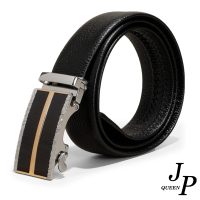 【Jpqueen】簡約流線商務雙層牛皮自動腰帶皮帶(黑色尺寸可選)