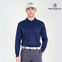 Munsingwear 企鵝牌 男款深藍色日本製簡約舒適長袖POLO衫 MGUT2B51