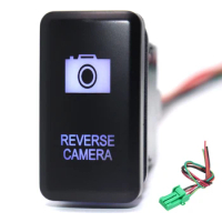 LED Car Push Button Switch Reverse Camera for Toyota Prado Landcruiser Hilux FJ Cruiser ON OFF Switch+Wire 12 Volt 3Amp