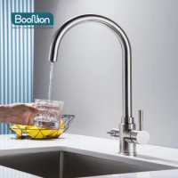 Boonion SUS304 Stainless steel kitchen faucet Hot and cold faucet Clean water Direct drinking faucet Pull Food kitchen faucet