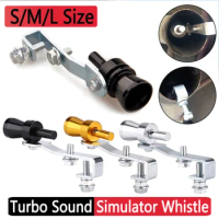 Universal Car Turbo Sound Simulator S/M/L Aluminum Alloy Turbo Exhaust Whistle Sound Booster Blow Off for Straight Exhaust Pipe