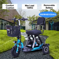 Folding Electric Tricycle Electric scooter Disabled Small Mini Portable Elderly Tricycle Portable Mobility Scooter With Basket