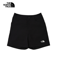 【The North Face 官方旗艦】北面女款黑色多口袋休閒短褲｜8EYTJK3