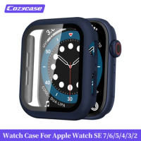 Cozycase For Apple Watch Case with Screen Protector 7 6 SE 5 432 Tempered Glass Screen Protector Watch Case 44mm 40mm 42mm 38mm