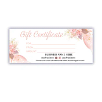 Personalized Floral Gift Certificate, Delicate Voucher