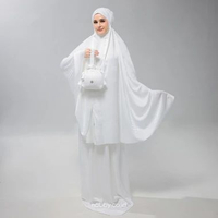 Nobby Maira Mukena Dewasa Polos Bahan Silk Jacquard Putih