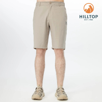 【Hilltop 山頂鳥】Outdoor Trekking 男款戶外休閒吸濕快乾抗UV彈性短褲 PS09XM81 卡其