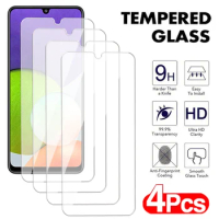 4Pcs 9H HD Tempered Glass For Samsung Galaxy A02 A12 A22 A32 A42 A52 A72 Screen Protector M02 M12 M22 M32 M42 M52 M62 Glass Film