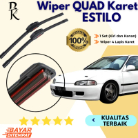 Wiper Quad Karet 4 karet Mobil Frameless Honda Civic Estilo Sepasang 2 PCS Kiri dan Kanan Tanpa Rang