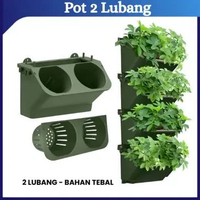 Pot Gantung Hidroponik Dinding Gantung Pot Bunga Tanaman Hias 2 Lubang