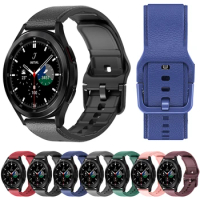 Leather Pattern Silicone Wrist Strap for Samsung Galaxy Watch 4 3 4145mm Watchband for Galaxy 42mm 46mm Active 2 Watch Bracelet