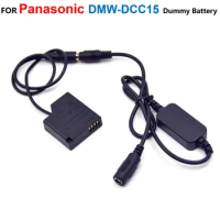 12V-24V Step-Down Power Cable+DMW-DCC15 DMW-BLH7E BLH7EPP Fake Battery For Panasonic DMC-GM1 GM5 GF7 GF8 LX10 LX15 DC-GF9KGK