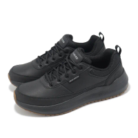 【SKECHERS】休閒鞋 Parnell 男鞋 黑 緩衝 皮革 輕量 運動鞋 皮鞋(210929-BLK)