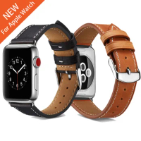 For Apple Watch series 6 SE Classic buckle Leather band 44mm 40mm leather straps for iWatch 6 5 4 3 2 1 38mm 42mm Watchbands