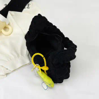 Women Shoulder Bag Cloud Underarm Bag Pleated Casual Tote Bag Solid Handbags