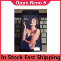 Global Version Oppo Reno 6 CPH2251 Cell Phone 6.4" AMOLED 90HZ Screen Fingerprint 64.0MP Camera 65W Charger Dimensity 900 NFC
