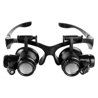 【樂天精選】眼鏡式頭戴放大鏡維修用帶燈鐘表手表專用工具高倍高清顯微鏡300