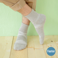 【Footer除臭襪】輕壓力單色足弓襪-男款-局部厚(T97L-灰)
