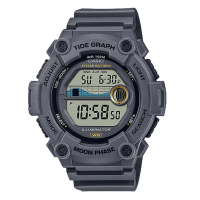 【CASIO 卡西歐】運動電子錶 樹脂錶帶 十年電力 月象 潮汐圖 LED 防水100米 WS-1300H(WS-1300H-8A)