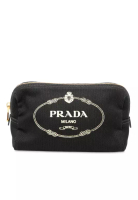 Prada 二手 Prada 帆布 Canapa 標誌手拿包
