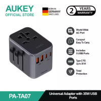 Aukey AUKEY Universal Travel Adaptor PA-TA07-BK Type C 35W 4 In 1 EU US UK