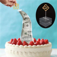 Cake ATM Piggy Bank Pulling Safety Decoration Toy Box Cake Money Props Birthday Party Creative Surprise Money Box Gift surprise