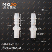 2020 Free shipping!(100pcs/Lots) MJ-7.9-G1/8 straight-through joint 8mm to G1/8" male thread connector pipe fitting