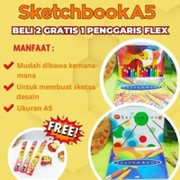 [BELI 2 GRATIS 1 PENGGARIS FLEX] 621415 A5 Sketch Book Buku Gambar KIKY Anak Buku Skesta ukuran A5 D