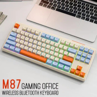 M87 Wireless Mechanical Keyboard 2.4G Bluetooth Dual Mode Hot-Swappable Keyboard 87 Keys RGB Backlit Gaming Keybaord for Laptop