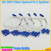 Free Shipping 5pcs/Lot 1X2 1X4 1X8 1X16 1X32 1X64 PLC SC/UPC SM 0.9mm G657A1 PVC 1m FTTH Fiber Optic Splitter
