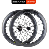 Folding Bicycle Sawtooth Carbon Wheels 20 Inch 451 R13 R24 11Speed Spokes Rim Brake Mini Velo Road Bike 24 Holes BESKARDI