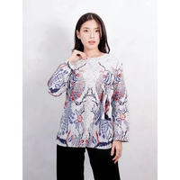 Swipe Up Batik Wanita Modern Lengan Panjang Shiroi Blue XL Shiroi Wanita Blue