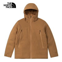 【The North Face 官方旗艦】北面男款棕色DryVent防水透氣連帽羽絨外套｜83UM173 600蓬鬆度