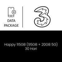 Paket Mobile Data Tri - Happy 115GB (95GB + 20GB 5G) 30 Hari