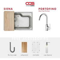 Paket Promo: CGS Siena Kitchen Sink + CGS Portofino Mixer Taps