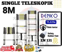 DENKO Tangga teleskopik single 8 meter Single teleskopik 8m Tangga aluminium teleskopik