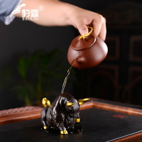 紫砂牛魔王茶寵小擺件精品可養茶具茶桌茶臺茶藝配件大號紫泥陶瓷