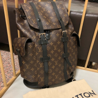 LV 後背包 M43735 附防塵袋 與SUPREME 聯名同款 老花 CHRISTOPHER 背包