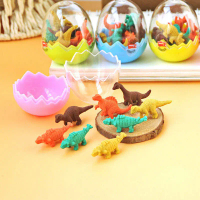 1 trứng 8 miếng Mini Dinosaur Pencil Eraser văn phòng sinh viên đồ chơi văn phòng văn phòng