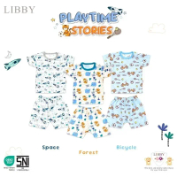 LIBBY-3 PCS SETELAN BAYI LIBBY PENDEK SML SETELAN BAYI LIBBY TRAVEL AROUND UNIVERSI SERIES Unisex Pa