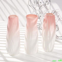 花瓶 花器 陶瓷花瓶 中號漸變粉色干花水培陶瓷花瓶北歐創意家居擺件客廳餐廳書桌花器