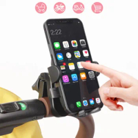Cross-border Stroller Mobile Phone Holder Automatically Locks Bicycle 360-degree Rotating Riding Mobile Phone Holder