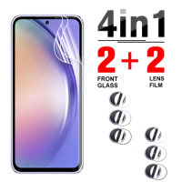 4in1 Hydrogel Film For Samsung Galaxy A54 5G Camera Lens Protection Screen Protectors Sumsung A54 A 54 54A Soft Film 6.4inches